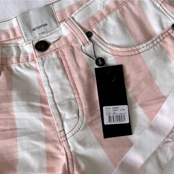 NWT One Teaspoon Bandits Candy Stripe Shorts, 25 - Picture 4 of 9